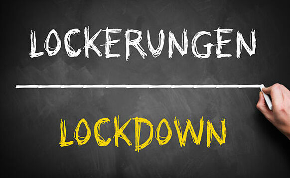 Kreidetafel Lockdown Lockerungen