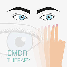 Augen-Hand-Grafk symbolisiert EMDR